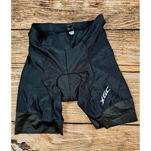 XGC Womens M Cycling Shorts Black Padded Nylon Spandex Stretch Super Comfy EUC
